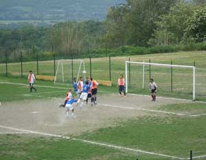 Un'azione del match Maglianese-Bassano Romano