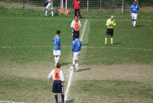 Un'azione del match Maglianese-Bassano Romano