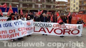 La manifestazione della Cgil a Civita Castellana