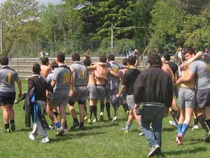 Un momento del match