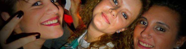 Le tre ragazze coinvolte nell'incidente: Valentina, Alexandra e Martina