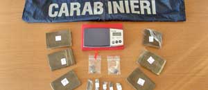 La droga sequestrata dai carabinieri