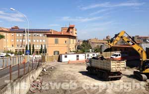 Il cantiere del parcheggio alle Pietrare