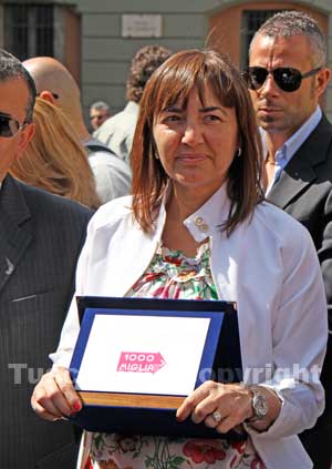Renata Polverini al passaggio delle Mille Miglia