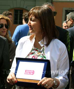 Renata Polverini al passaggio delle Mille Miglia