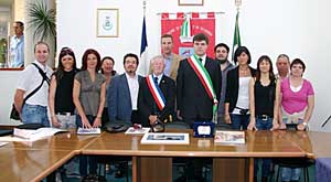 Il sindaco Romoli con il gruppo del gemellaggio