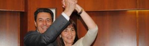 Il sindaco Marini festeggia con la governatrice Polverini