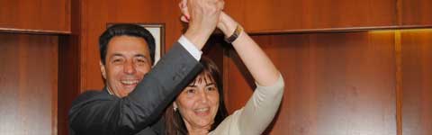 Il sindaco Marini festeggia con la governatrice Polverini