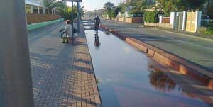 La pista ciclabile allagata
