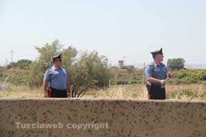 I carabinieri sulla Superstrada per l'incendio