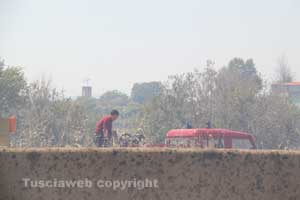 I vigili del fuoco in azione