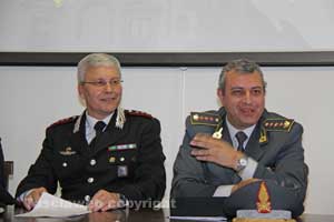 Il comandante provinciale dei carabinieri Dell'Agnello e quello della Finanza Amaturo