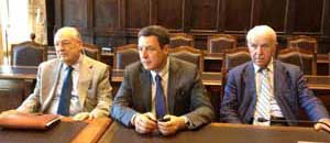 Il sindaco Marini, il presidente Carivit Perugi e il presidente della Fondazione Carivit Brutti