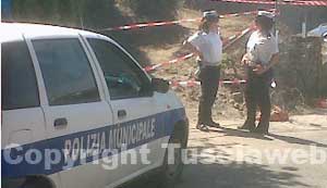 La polizia locale sul posto