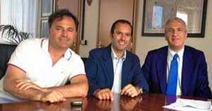 Luca Benni e Sergio Caci con Luciano Ciocchetti