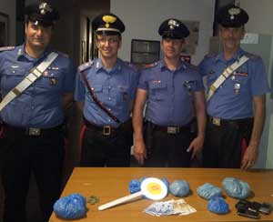 I carabinieri di Orte e la droga sequestrata