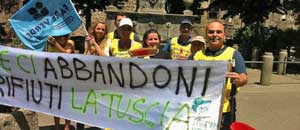 L'azione dimostrativa di Fare Verde a Bagnaia