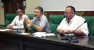 Il sindaco Mancini con il presidente della Provincia Meroi e l'assessore all'Istruzione Bianchini