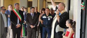 Battistoni all'inaugurazione della sede della protezione civile a Calcata