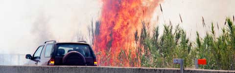 L'incendio al km 65 della Superstrada