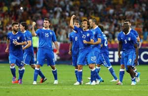 Un'immagine della vittoria dell'Italia