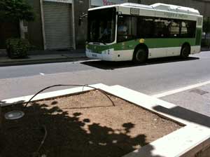 Le aiuole in via Marconi