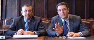 Il sindaco Giulio Marini e l'assessore Enrico Maria Contardo