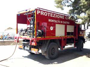 L'autobotte della Prociv montaltese
