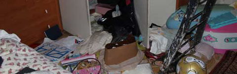 Un interno della villetta di via Cannicelle