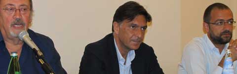 Enrico Gasbarra all'assemblea del Pd con Egidi e Fabbrini