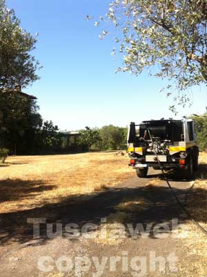 L'incendio sulla Cassia Sud