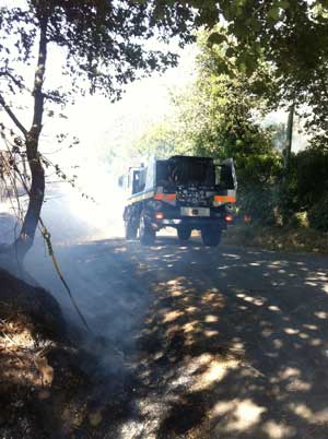 L'incendio sulla Cassia sud