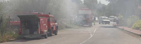 L'incendio in strada Bagni