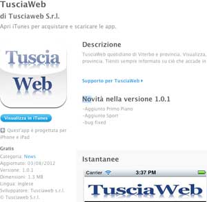 Arriva la versione 1.1 dell'app di Tusciaweb