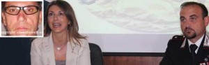 Monia Morelli, capo della Digos, e Guglielmo Trombetta, comandante dei carabinieri di Ronciglione - Nel riquadro Sergio Tanturli
