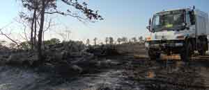 L'area andata a fuoco