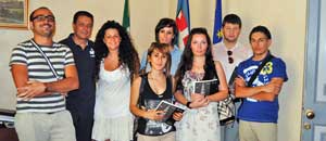 Il sindaco Marini e l'assessore Frontini col gruppo