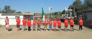 I ragazzi impegnati in una delle attività del campo scuola della Prociv