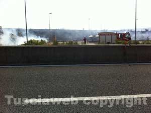 L'incendio in strada Bagni