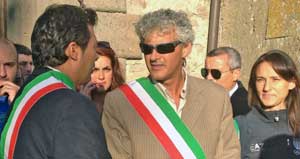 Il sindaco Grattarola con il primo cittadino di Canepina Palozzi