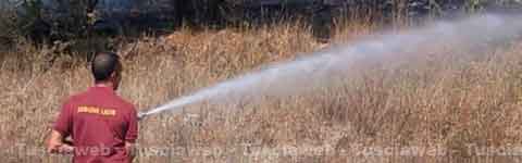 La protezione civile intenta a domare l'incendio