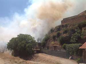L'incendio a Tuscania