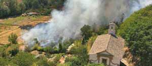 L'incendio a Civita Castellana