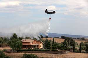 L'incendio a Piansano