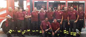I vigili del fuoco in servizio a Ferragosto