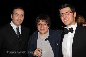 Il maestro Stefano Vignati, Ramin Baharami e il pianista Giovanni Liguori