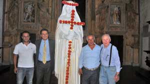La statua di santa Rosa nella cappella palatina a palazzo dei Priori