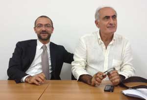 Il consigliere Ricci e il segretario del Pd Egidi