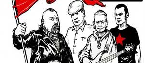 99 Posse in una vignetta di Riccardo Fortuna
