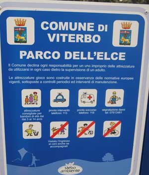 Il cartello del parco